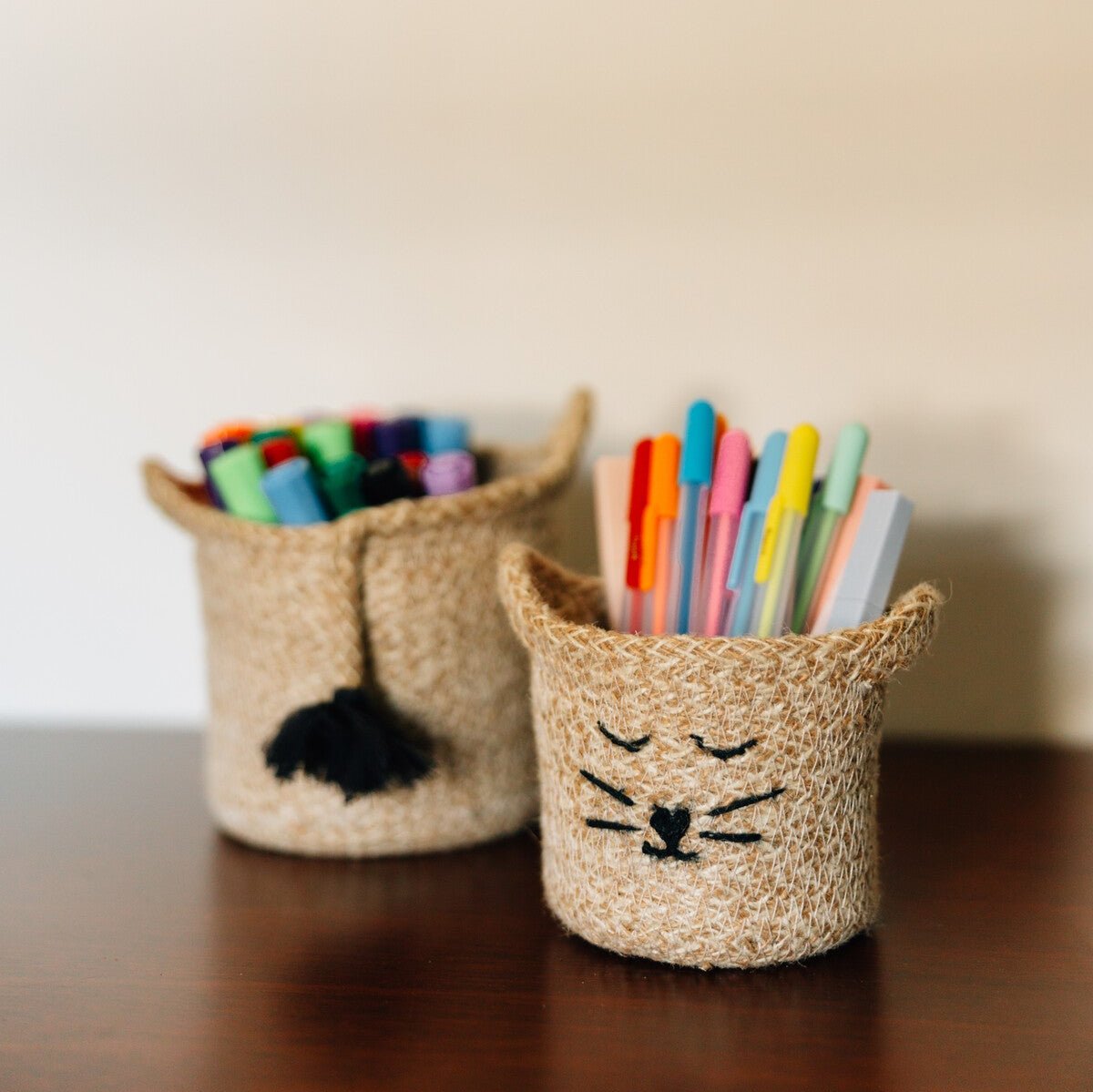 Cat Face Jute Basket - Ten Thousand Villages