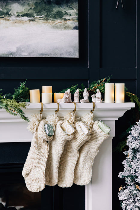 Chunky Knit Christmas Stocking - Cream 3