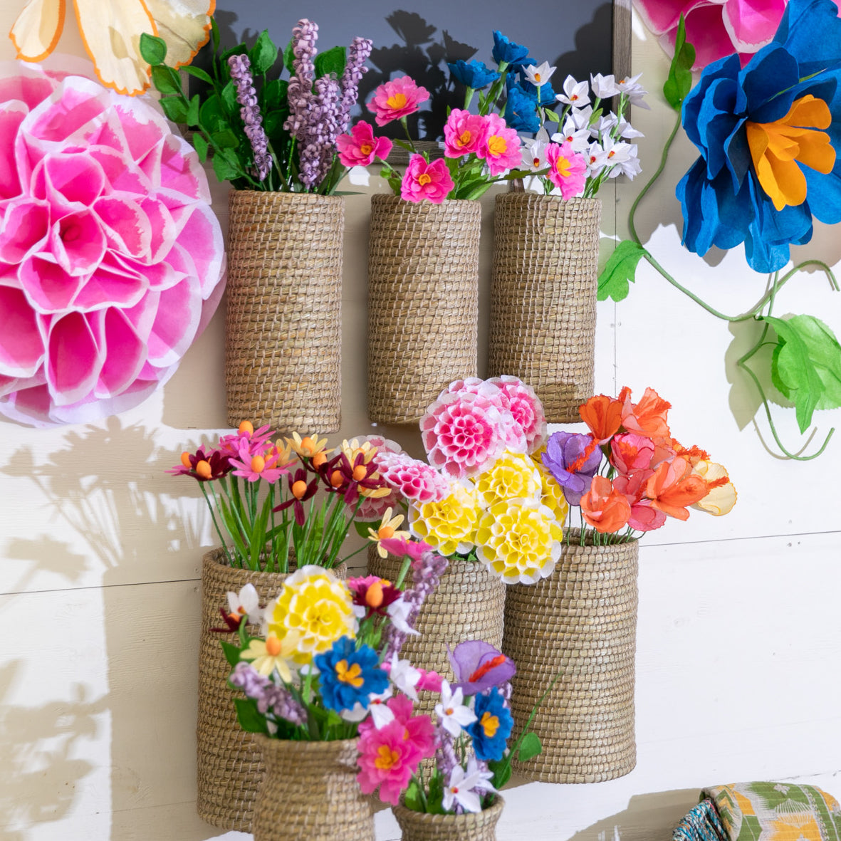 Kaisa Flower Bar Hanging Basket - 14" - Ten Thousand Villages