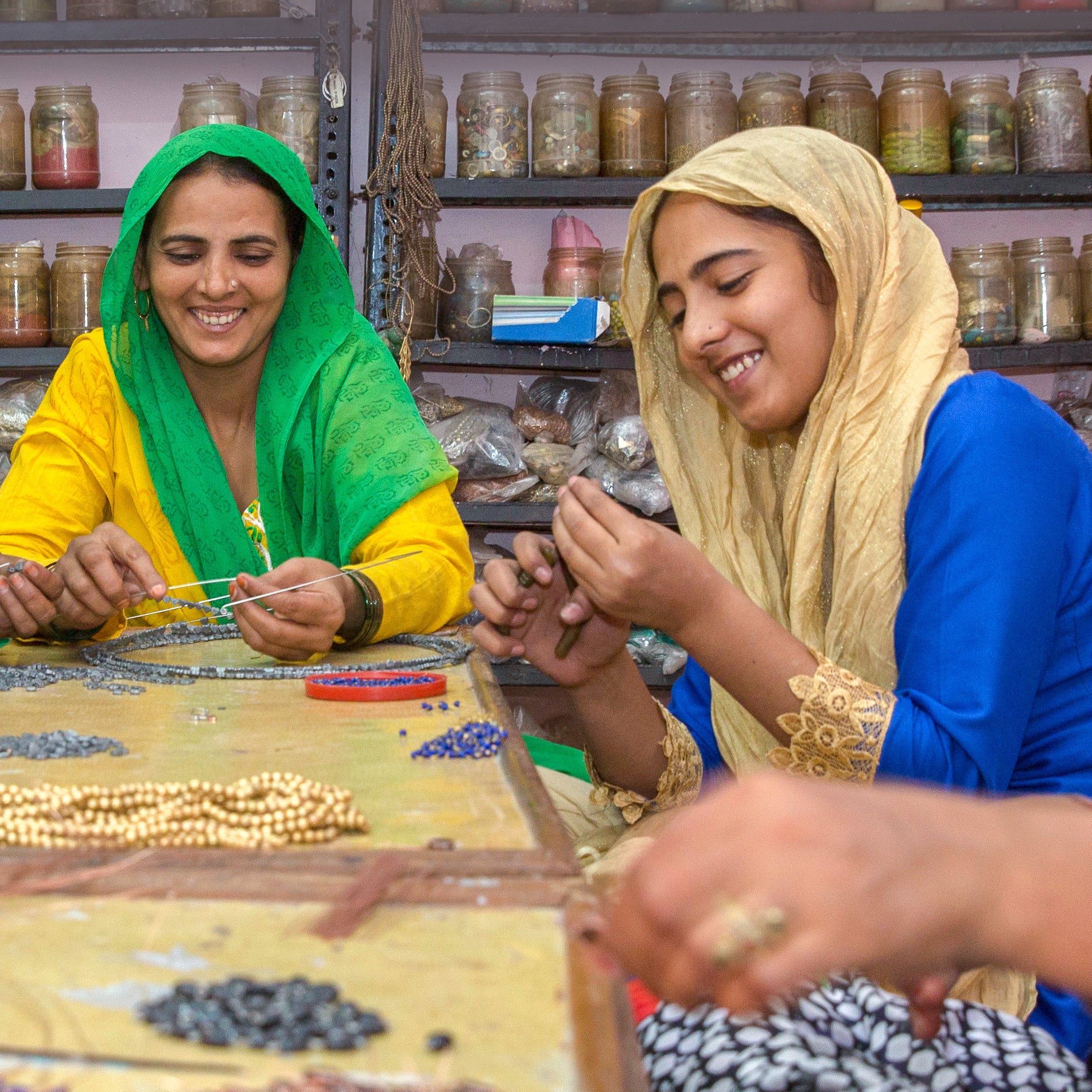 Kaksha Silver Cobalt Bead Bracelet - Ten Thousand Villages
