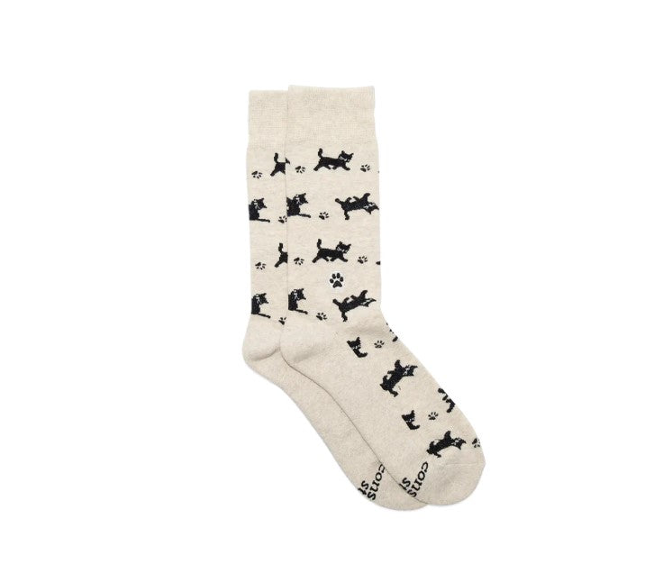 Socks that Save Cats - Cream - Ten Thousand Villages