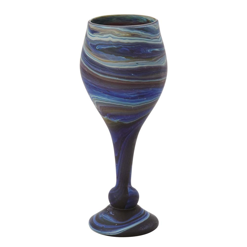 Ten Thousand Villages Phoenician Glass Goblet - Thumbnail 2