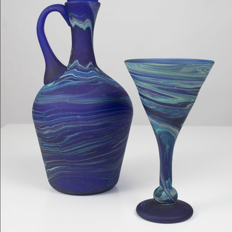 Phoenician Blue Cocktail Glass 2