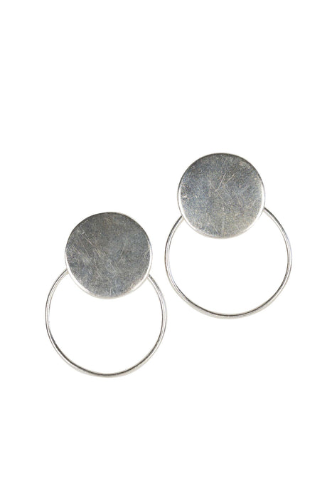 Silver Hoop Stud Earrings 1