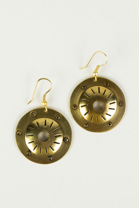 Brass Shield Earrings 4