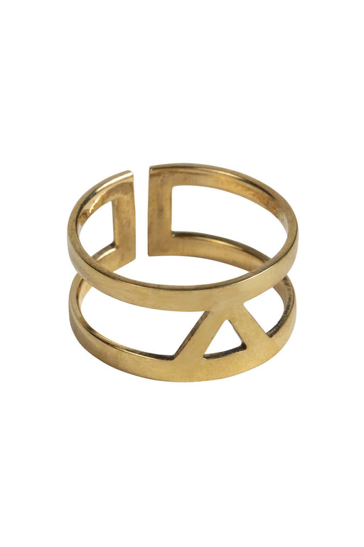 Brass Triangle Cuff Ring
