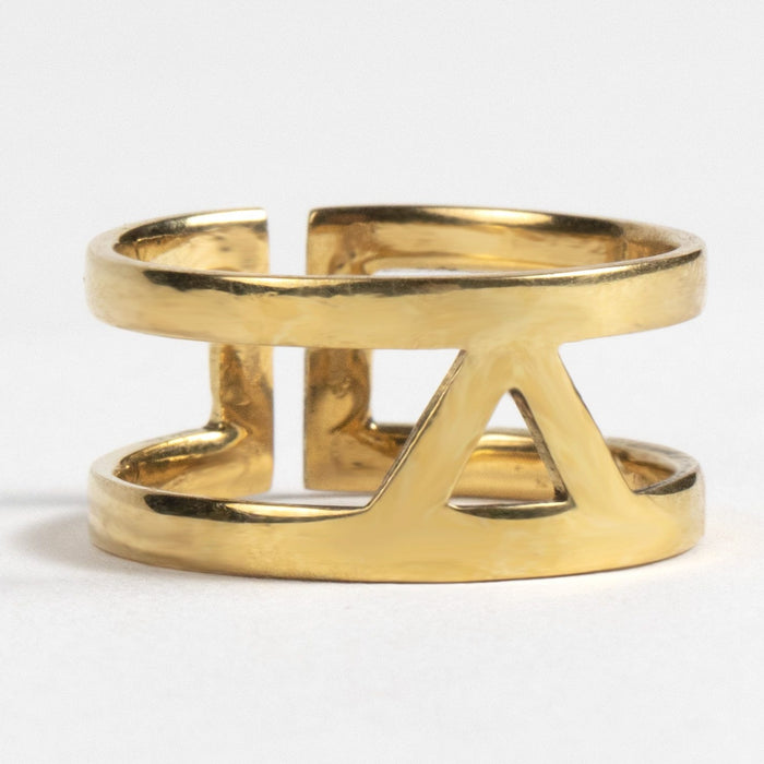 Brass Triangle Cuff Ring 3