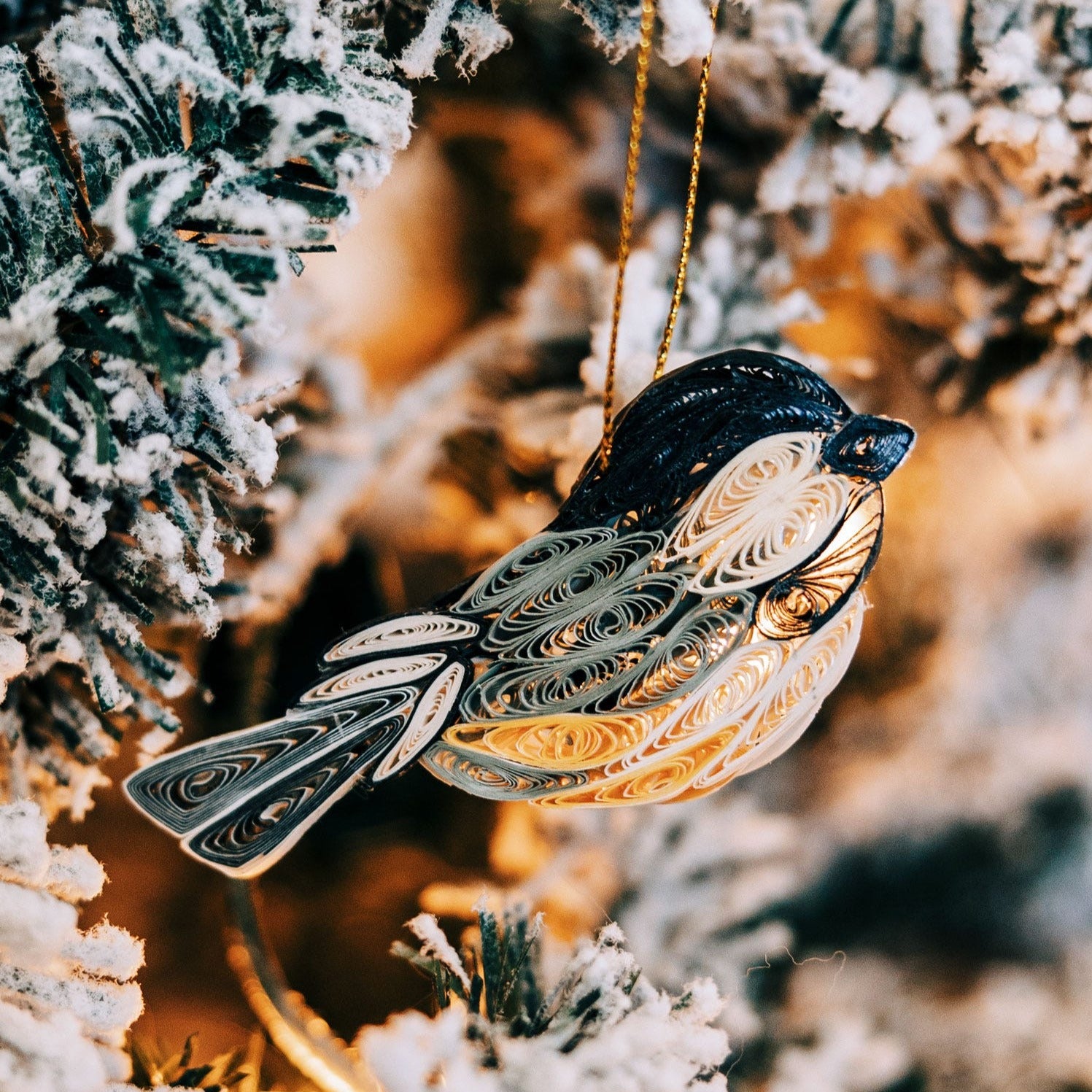 Quill Chickadee Ornament - Ten Thousand Villages