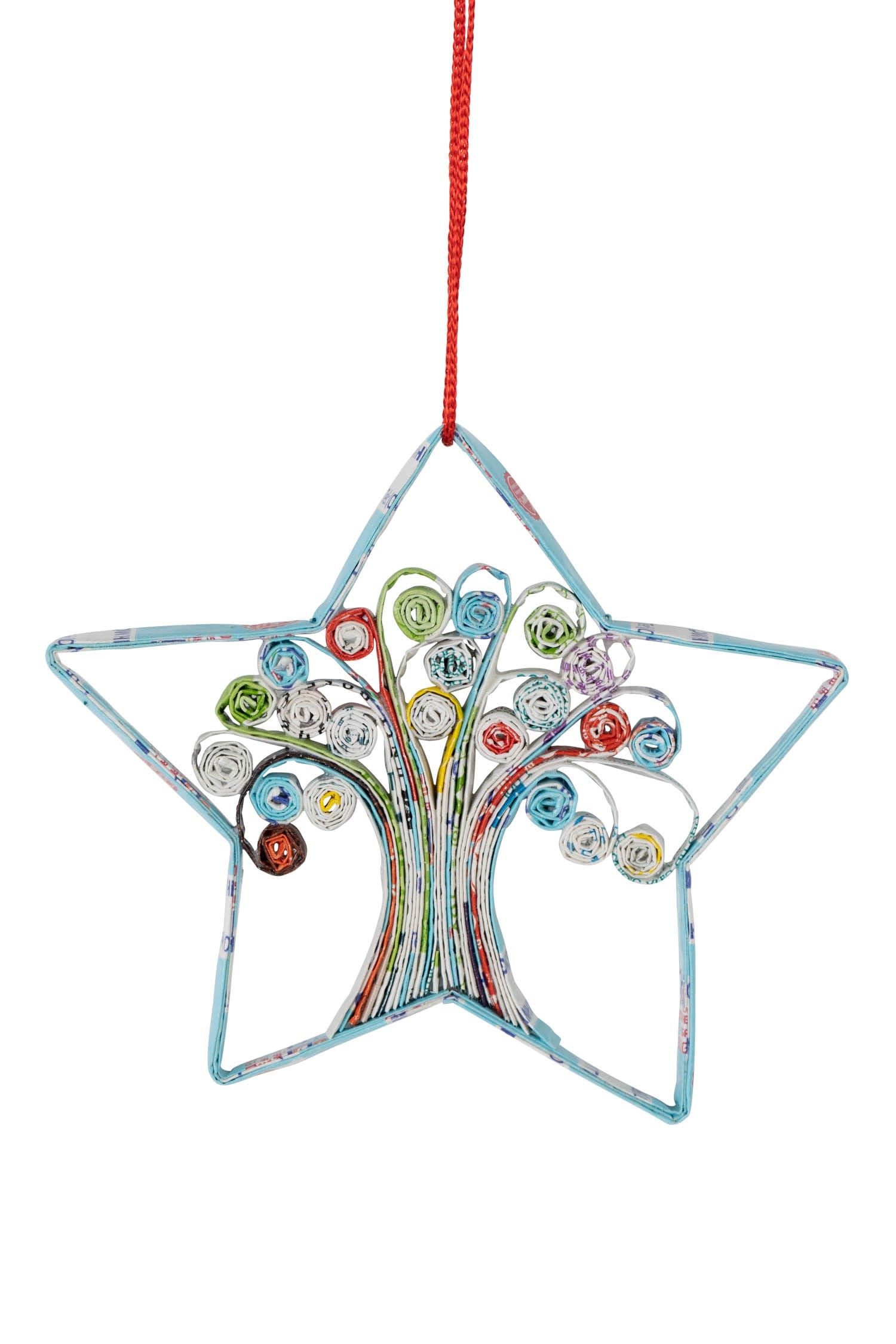 Recycled Paper Tree Star Ornament - Ten Thousand Villages