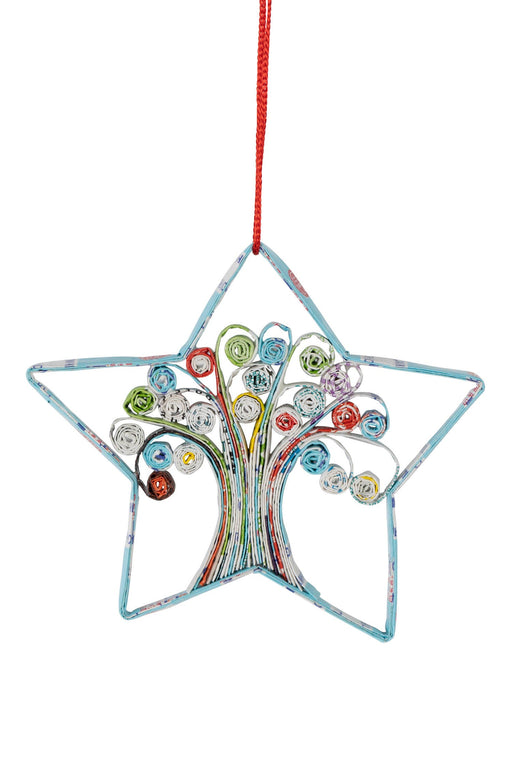 Recycled Paper Tree Star Ornament