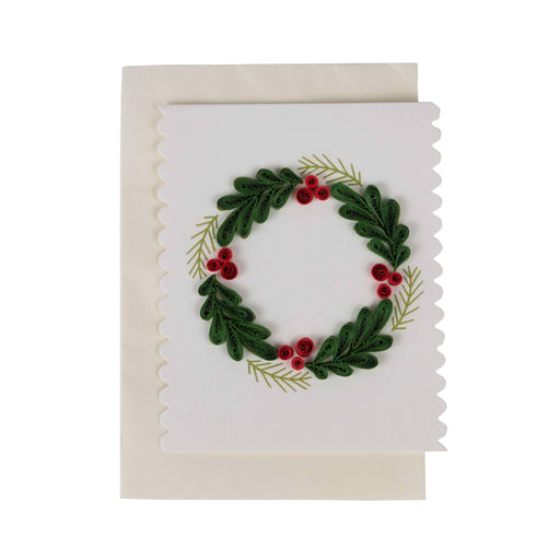 Holiday Wreath Quilled Card