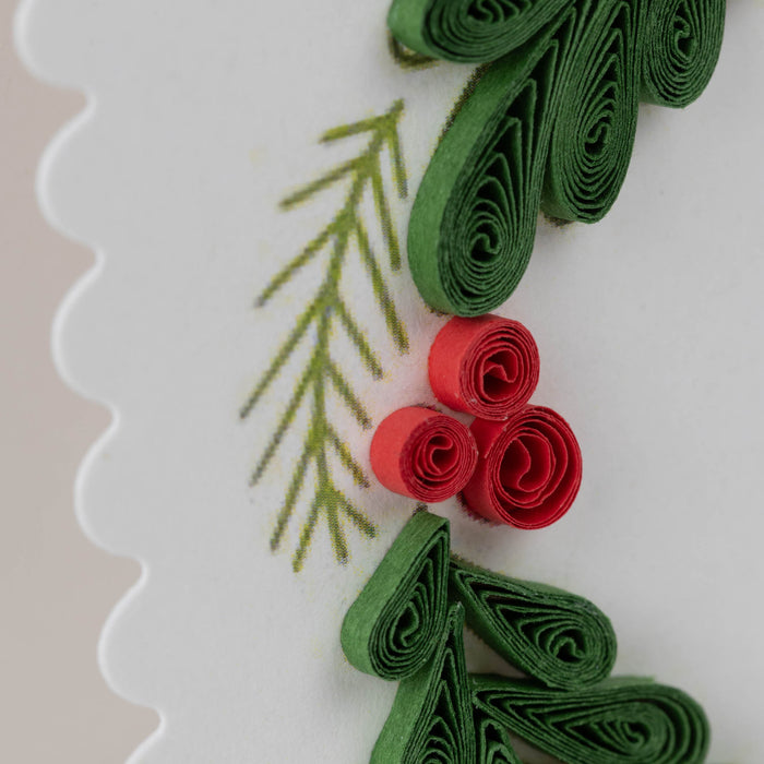 Holiday Wreath Quilled Card - Default Title (5405490) 2