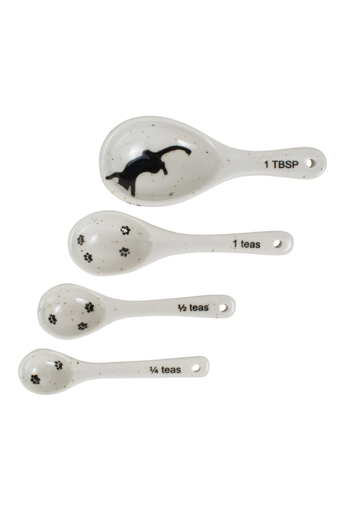 Ceramic Baking Measuring Cups and Spoons Set, Cat Decor Cute
