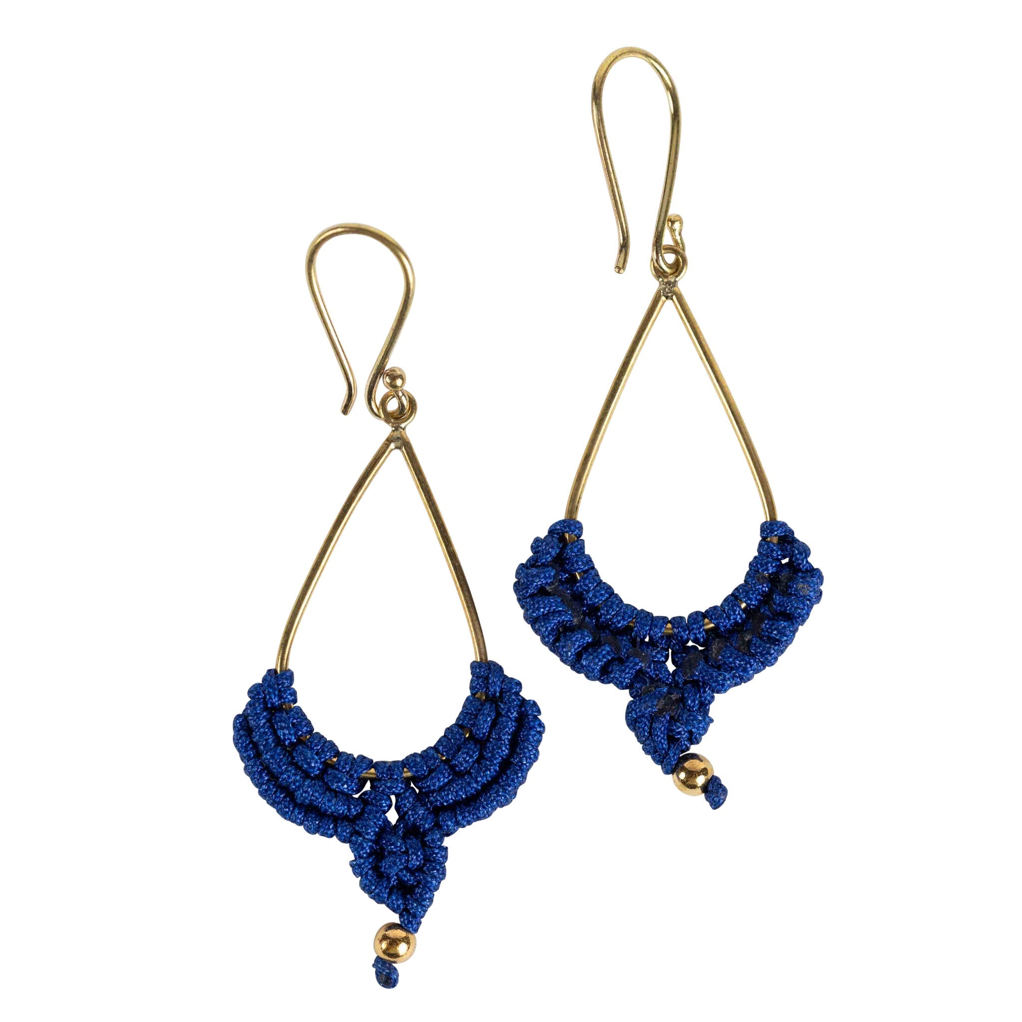 Macrame Rain Drop Earrings - Ten Thousand Villages