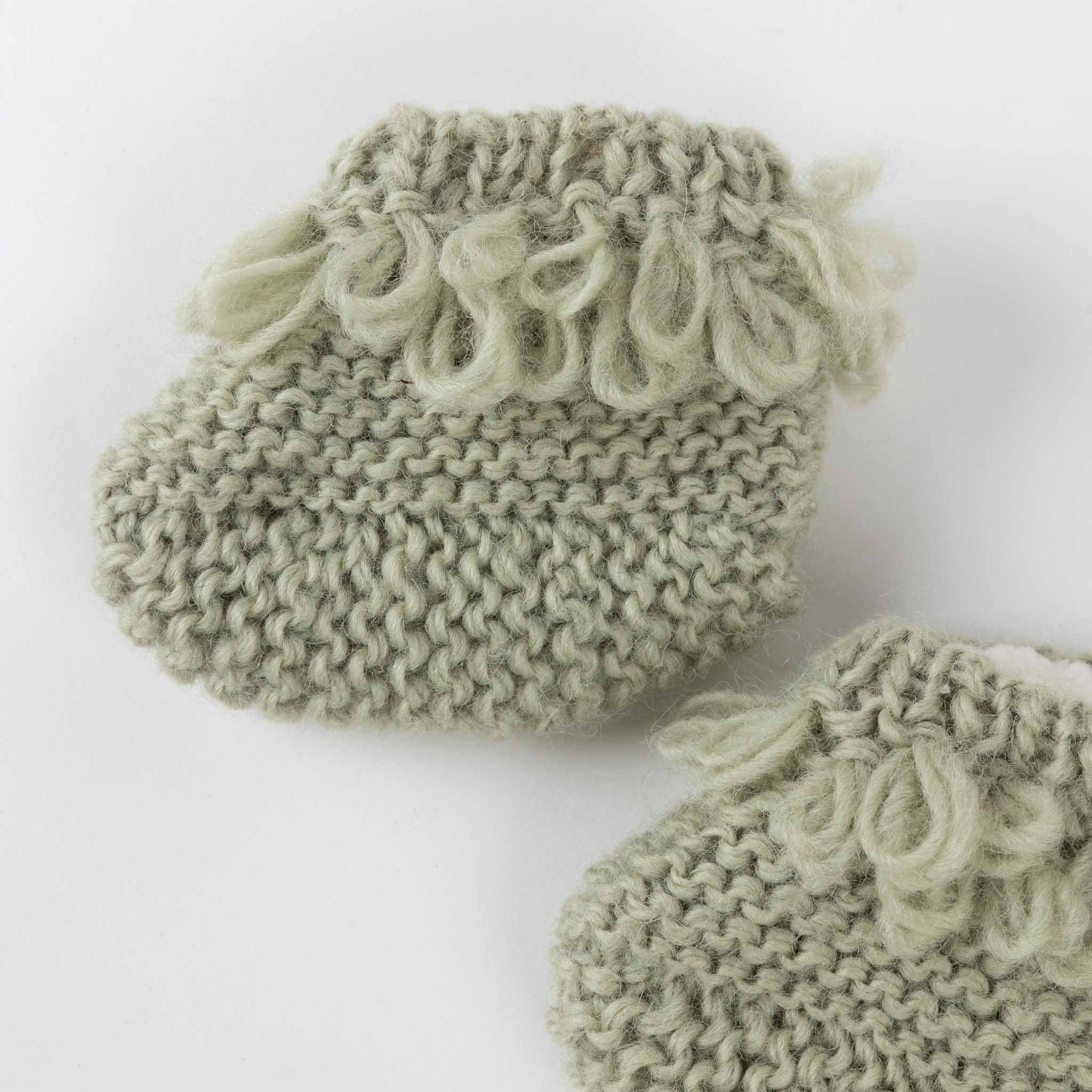 Little Fawn Knit Baby Booties - Light Green - Default Title (5918610)