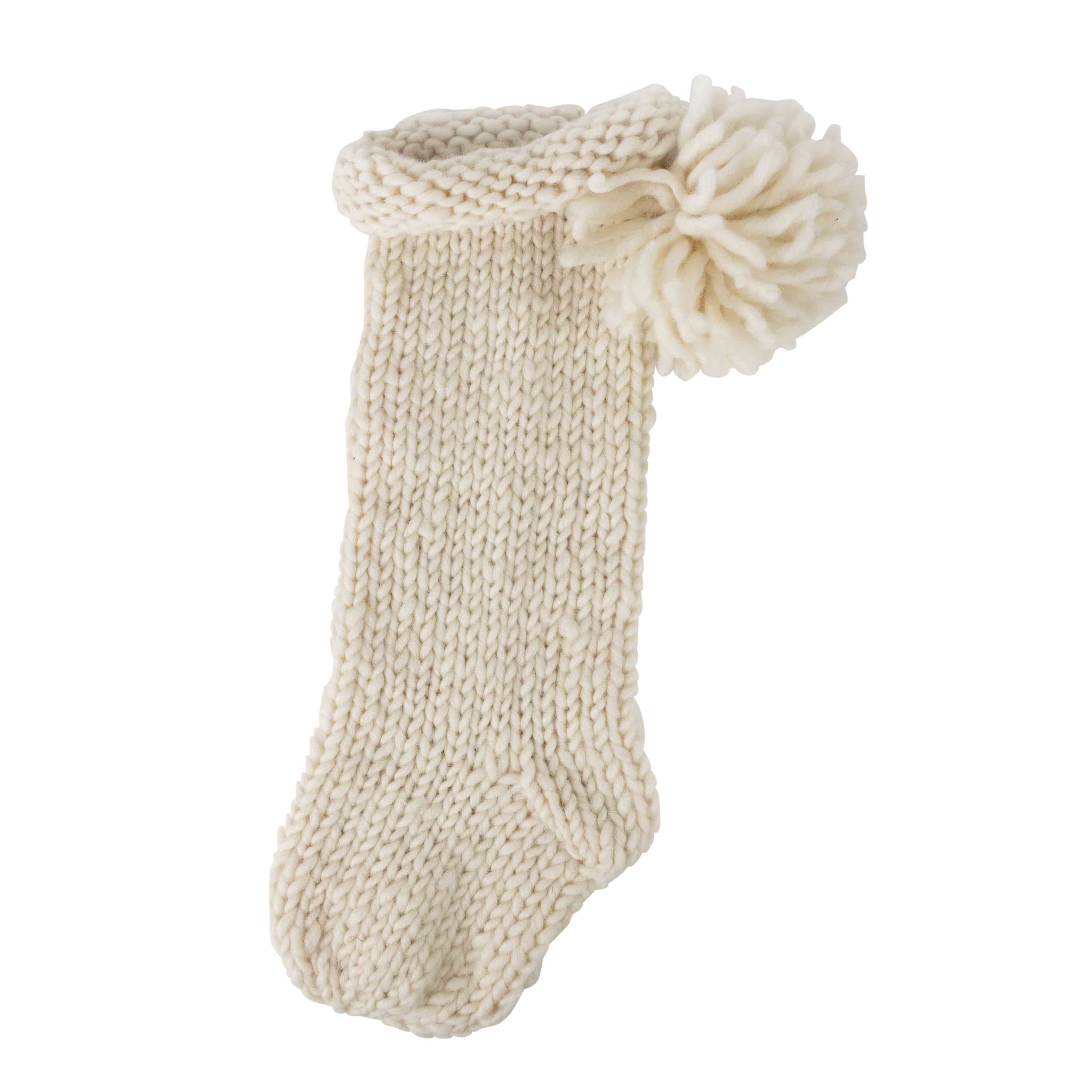 Chunky Knit Christmas Stocking - Cream - Default Title (5918660)