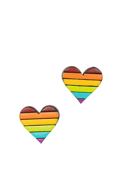 Rainbow Heart Gourd Earrings 1