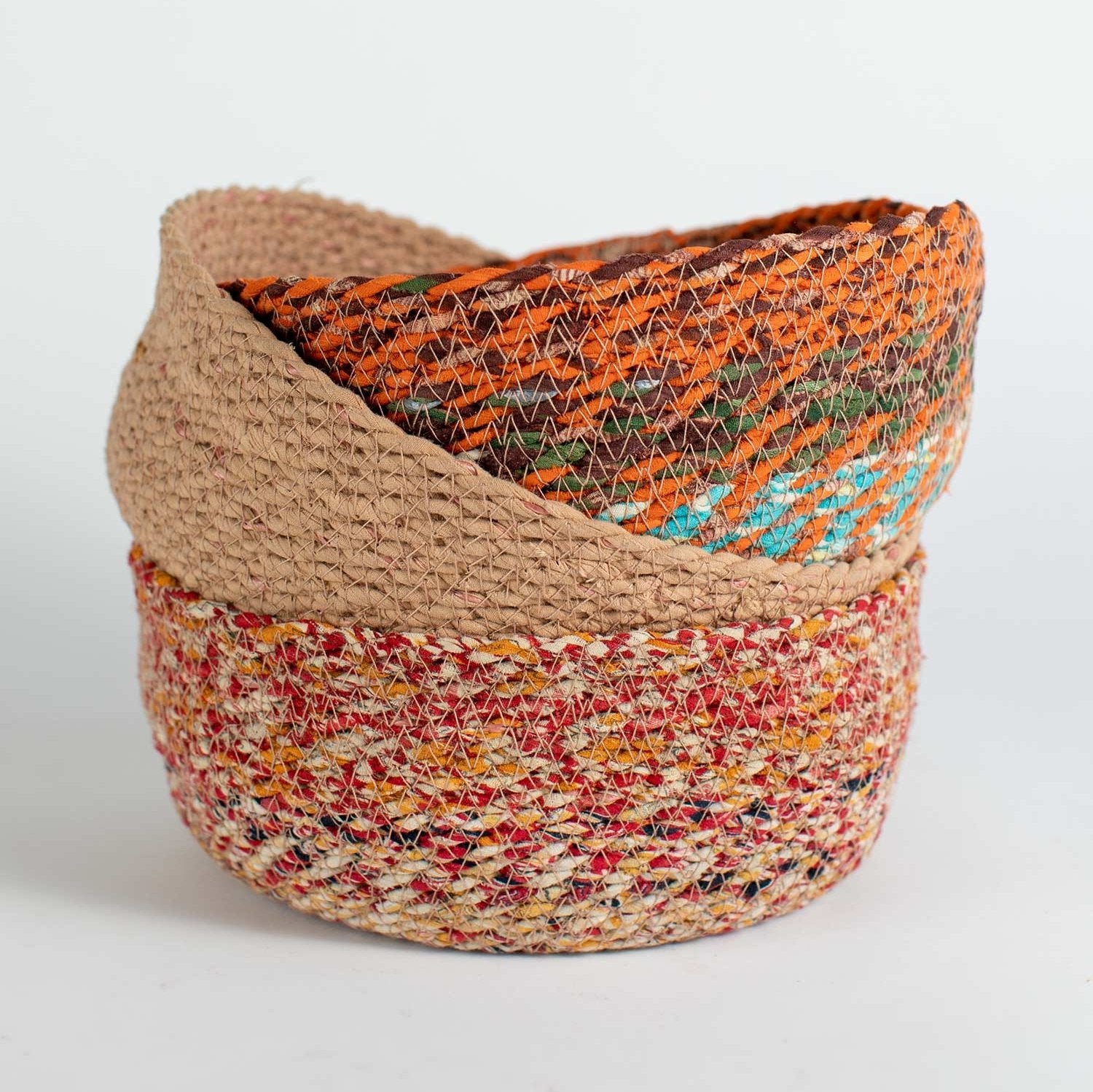 Swirling Sari Basket - Ten Thousand Villages