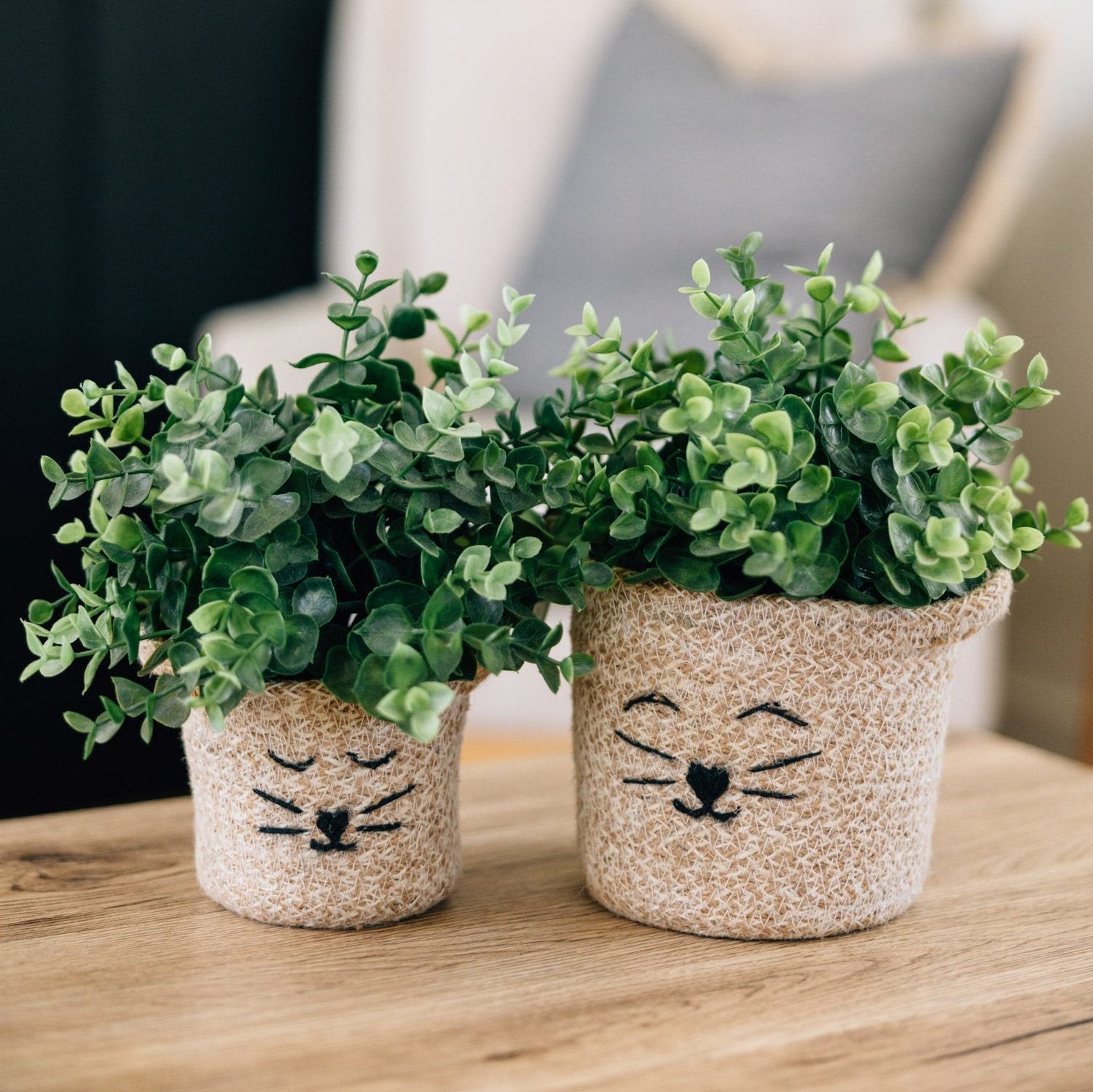 Cat Face Jute Basket - Ten Thousand Villages