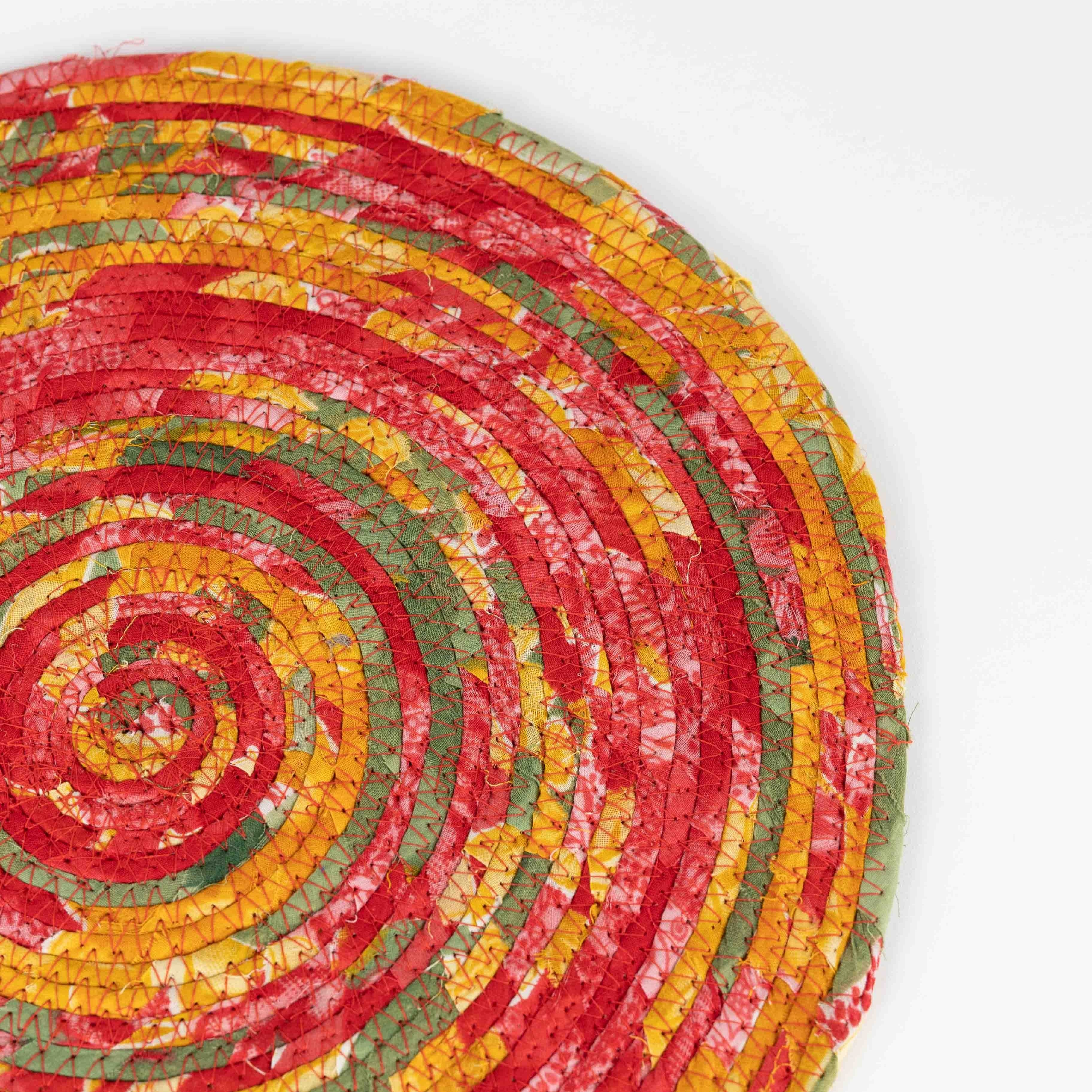Recycled Sari Round Placemat - Ten Thousand Villages