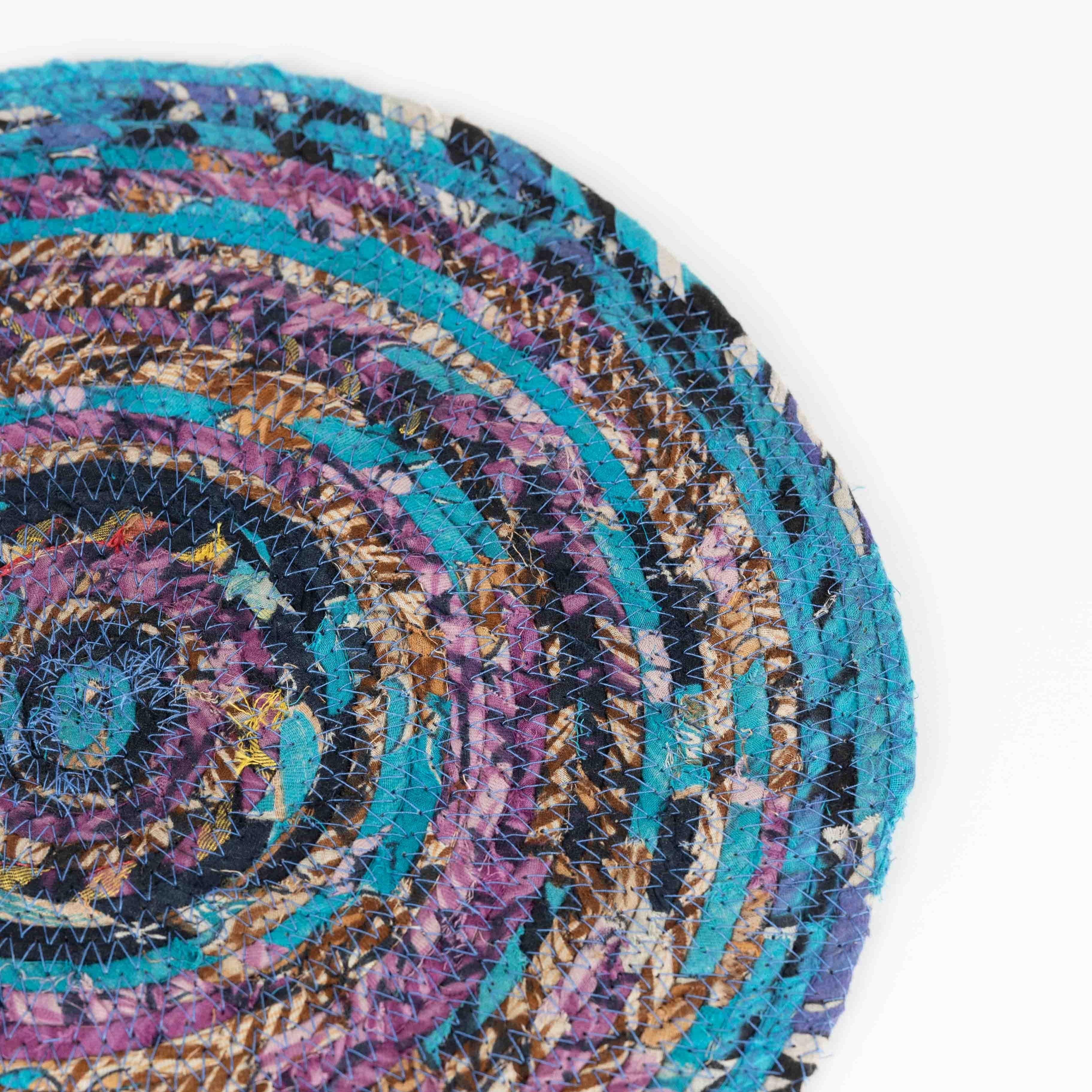 Recycled Sari Round Placemat - Ten Thousand Villages