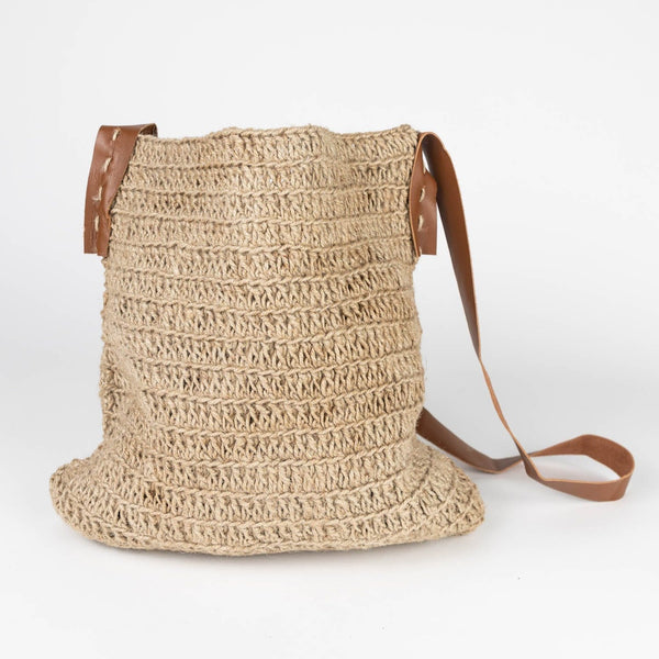 Crochet Jute Shoulder Bag Leather Strap – Ten Thousand Villages