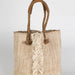 Jute & Cotton Tote with Leather Handles thumbnail 5