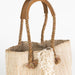 Jute & Cotton Tote with Leather Handles thumbnail 2