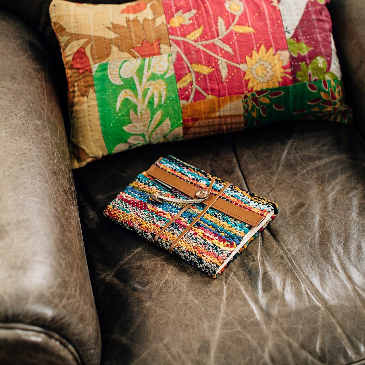 Sari & Leather Travel Journal - Ten Thousand Villages