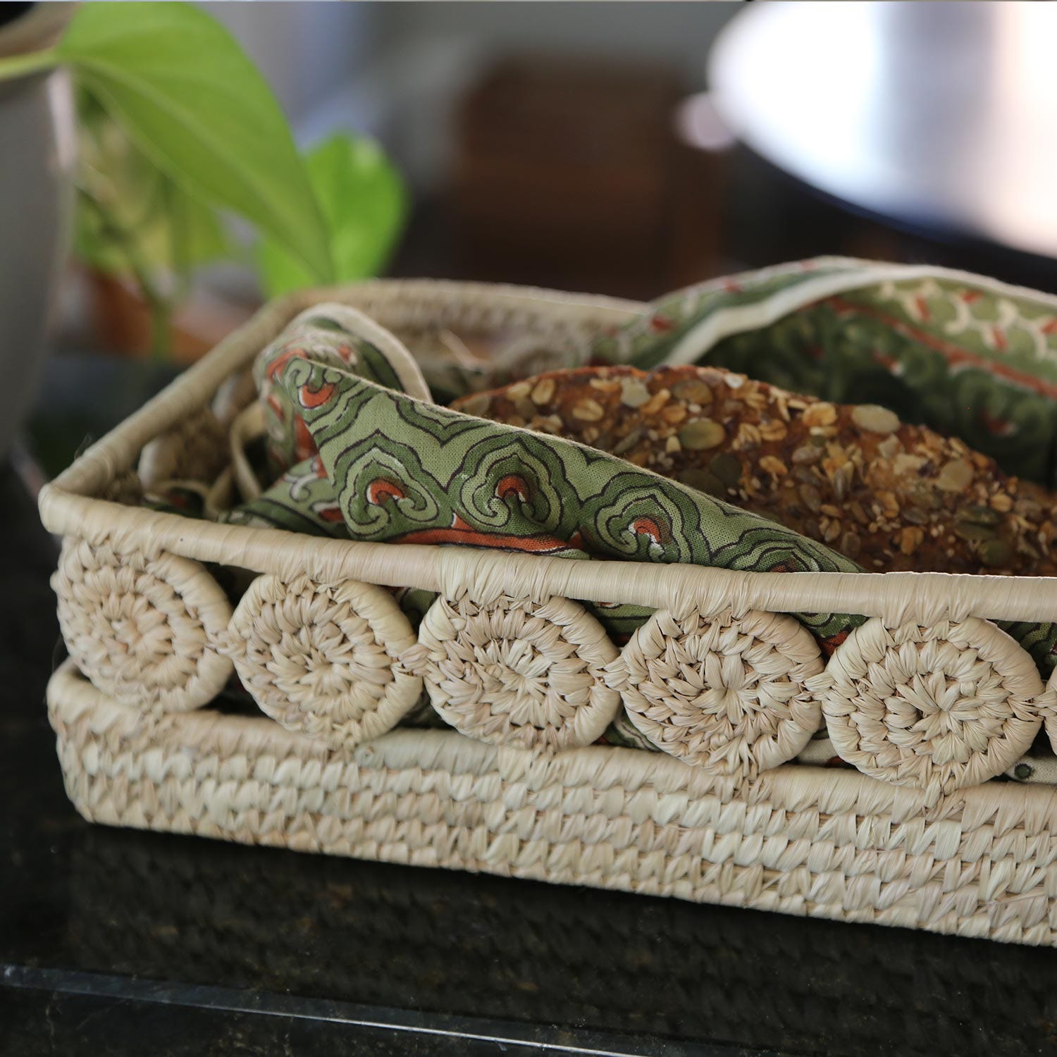 Palm Medallion Bread Basket - Ten Thousand Villages