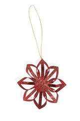Touch of Gold Star Ornament Red