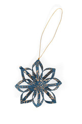 Touch of Gold Star Ornament Blue