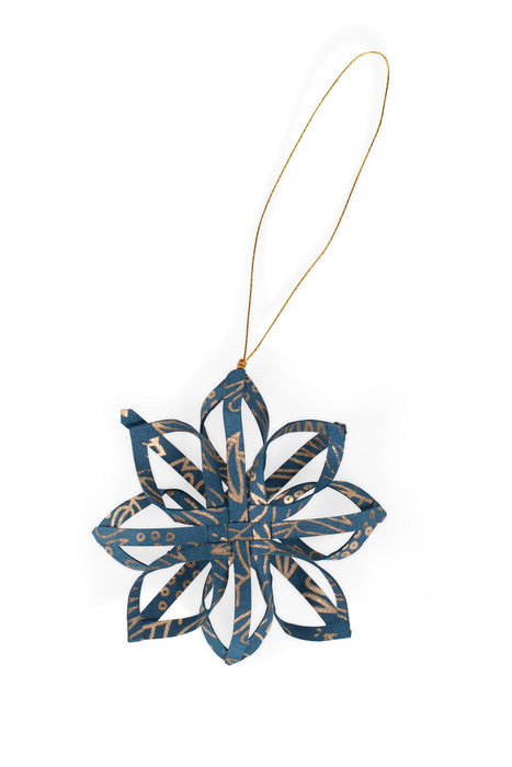 Touch of Gold Star Ornament Blue 1