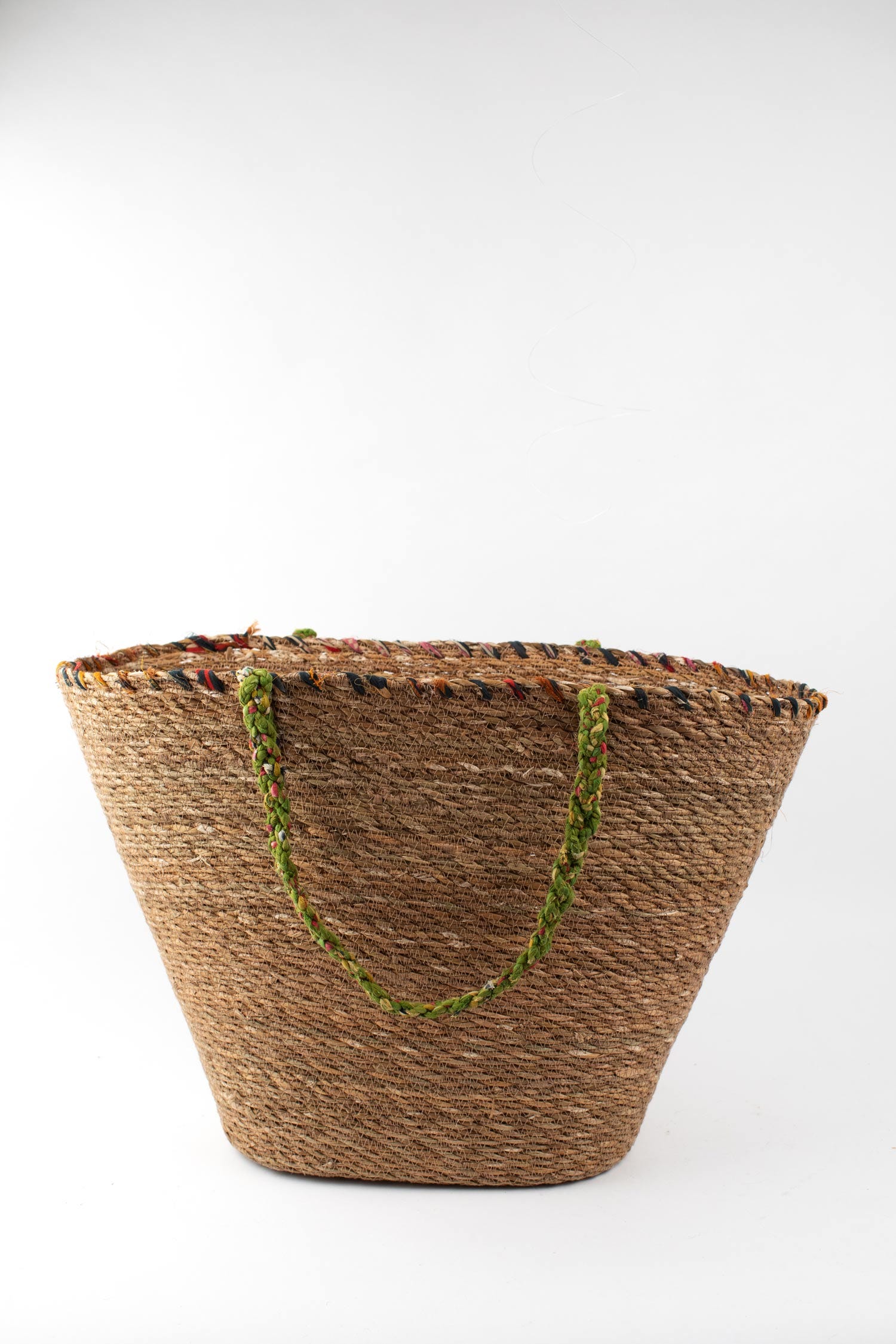 Recycled Sari & Grass Beach Bag - Ten Thousand Villages