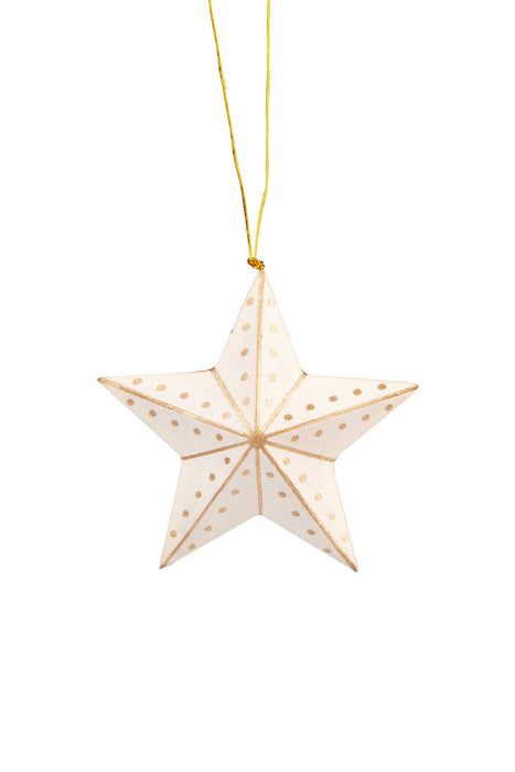 Gold & White Star Ornament 1