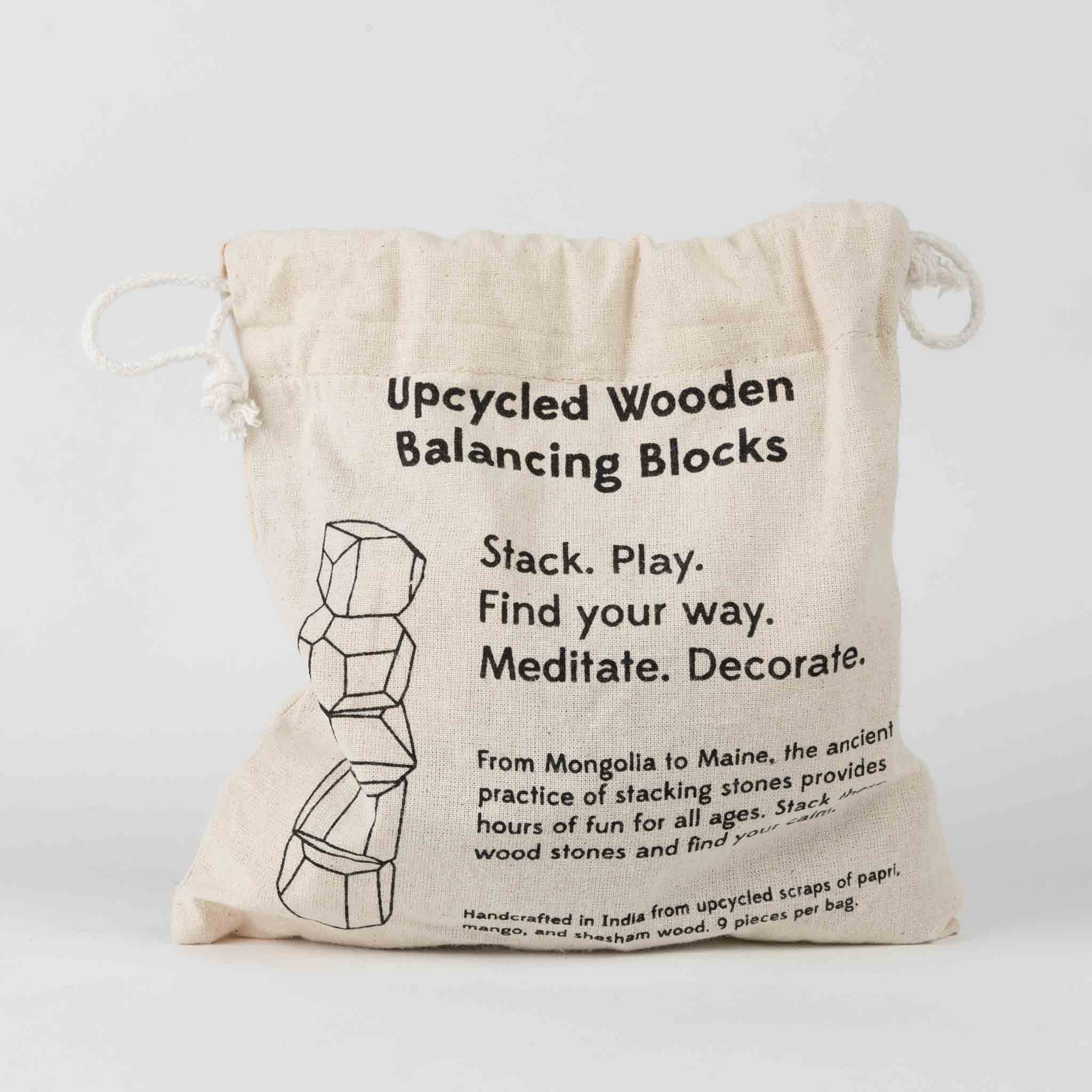 Upcycled Wood Stacking Stones - Set of 9 - Default Title (6801130)