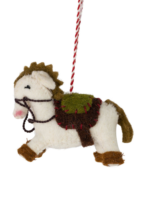 Felt Saddled Horse Ornament 1