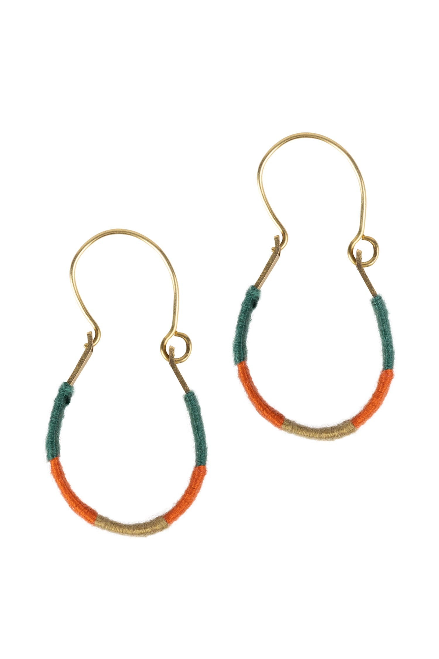Wrapped-Up Brass Hoops - Multicolored - Ten Thousand Villages