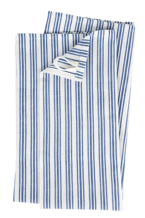Small Stripe Blue White Tea Towel 1