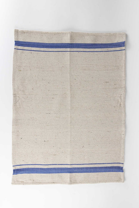 Blue Tan Wide Stripe Tea Towel Set - Set of Three 2