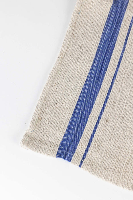 Blue Tan Wide Stripe Tea Towel Set - Set of Three 3