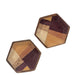 Wood Hexagon Stud Earrings thumbnail 1