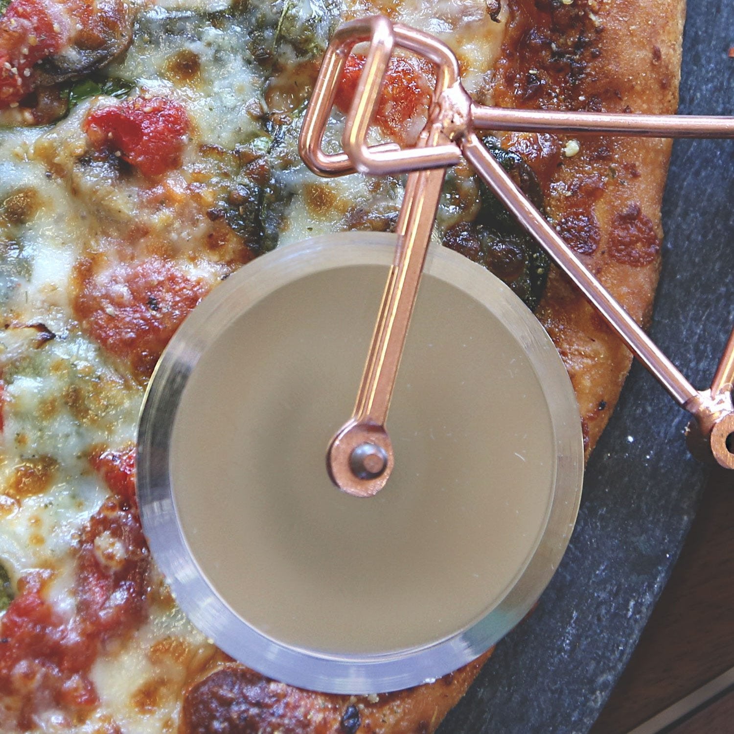 Ten Thousand Villages Bicycle Pizza Cutter - Thumbnail 2