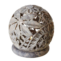 Stone Globe Candleholder