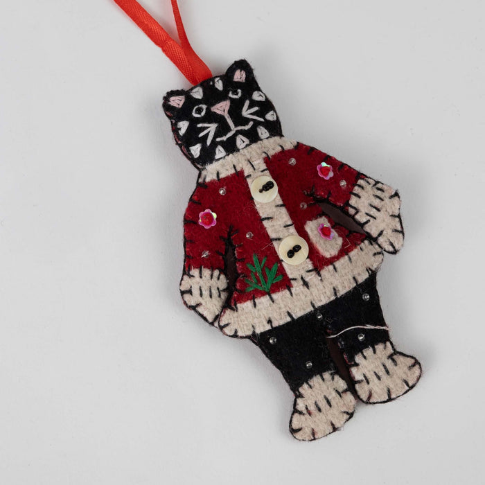 Santa Cat Claws Felt Ornament - Default Title (6828780) 3