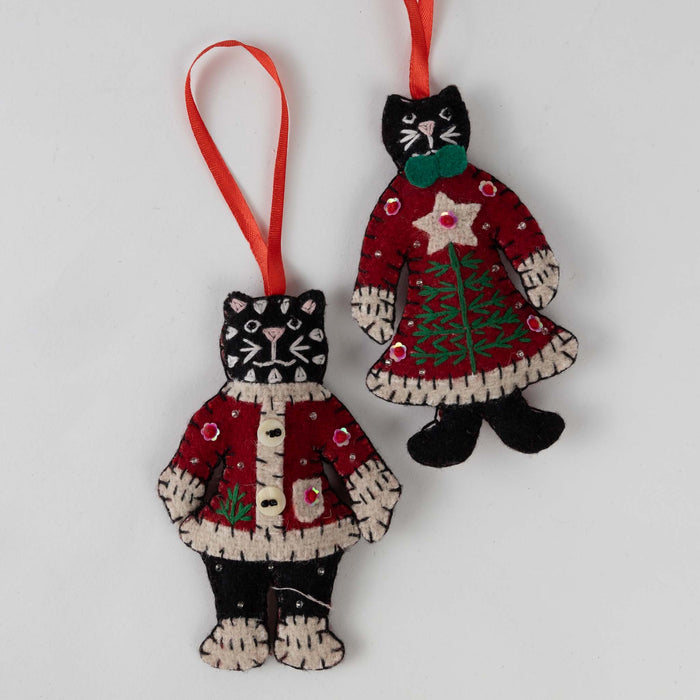 Santa Cat Claws Felt Ornament - Default Title (6828780) 3