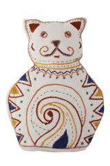 Embroidered Stuffed Cat