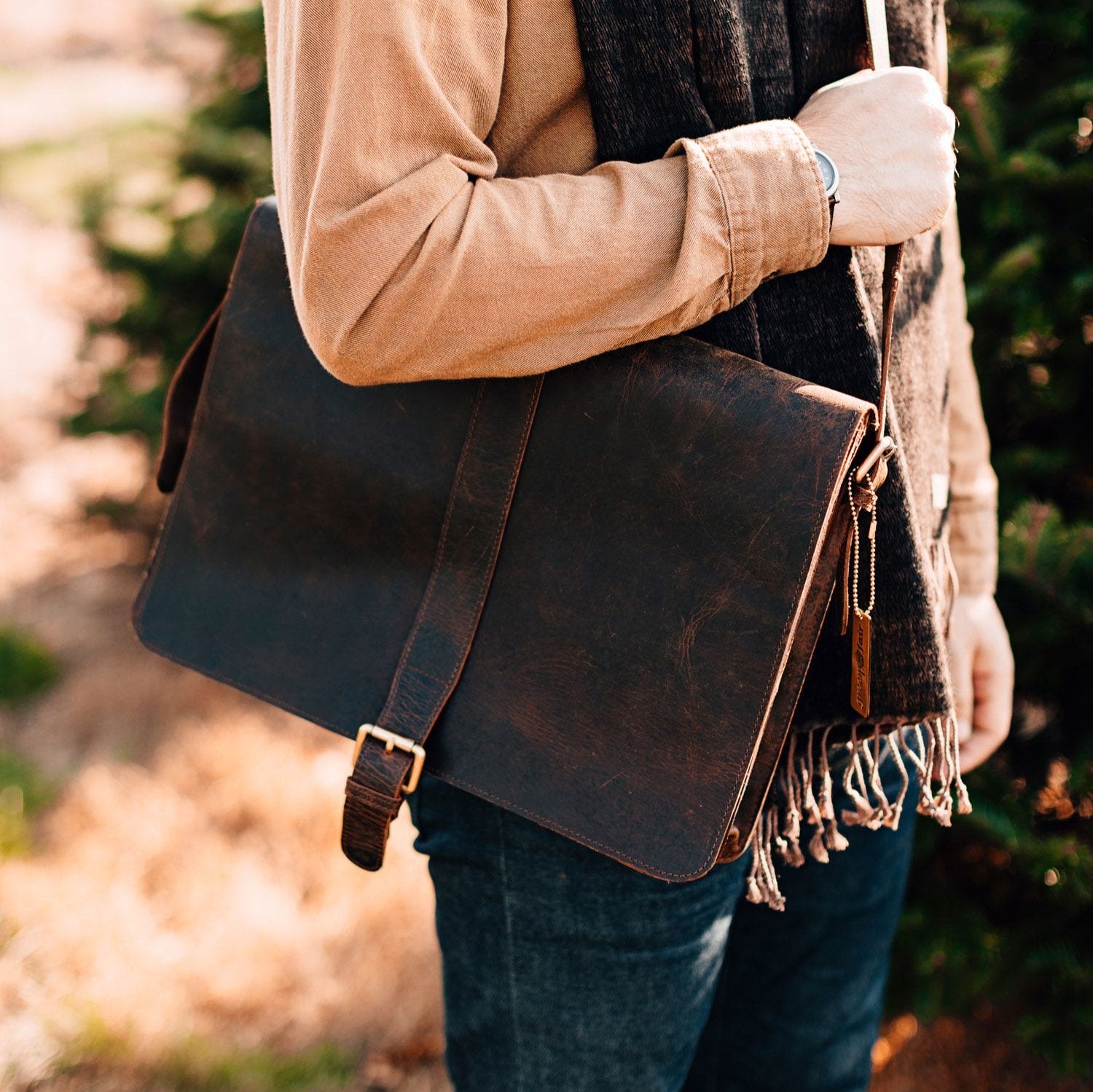 Eco Leather Messenger Bag - Ten Thousand Villages
