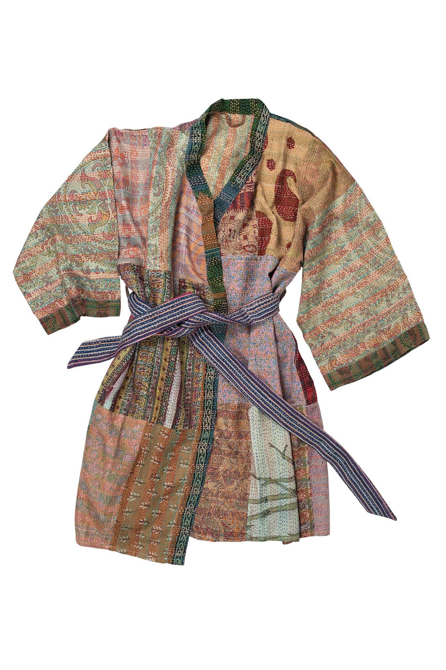 Kantha Stitch Sari Bathrobe - Ten Thousand Villages