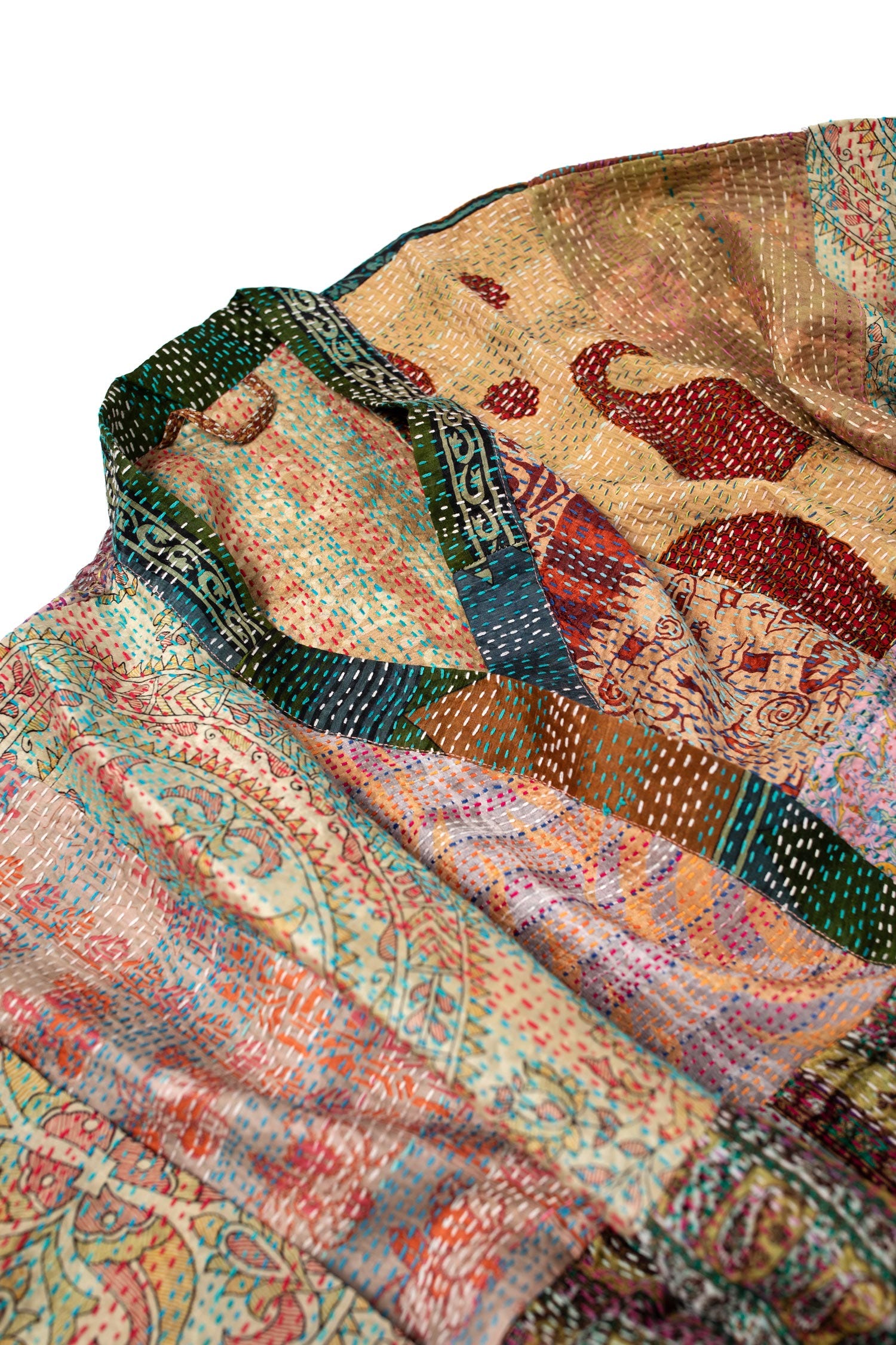 Kantha Stitch Sari Bathrobe - Ten Thousand Villages